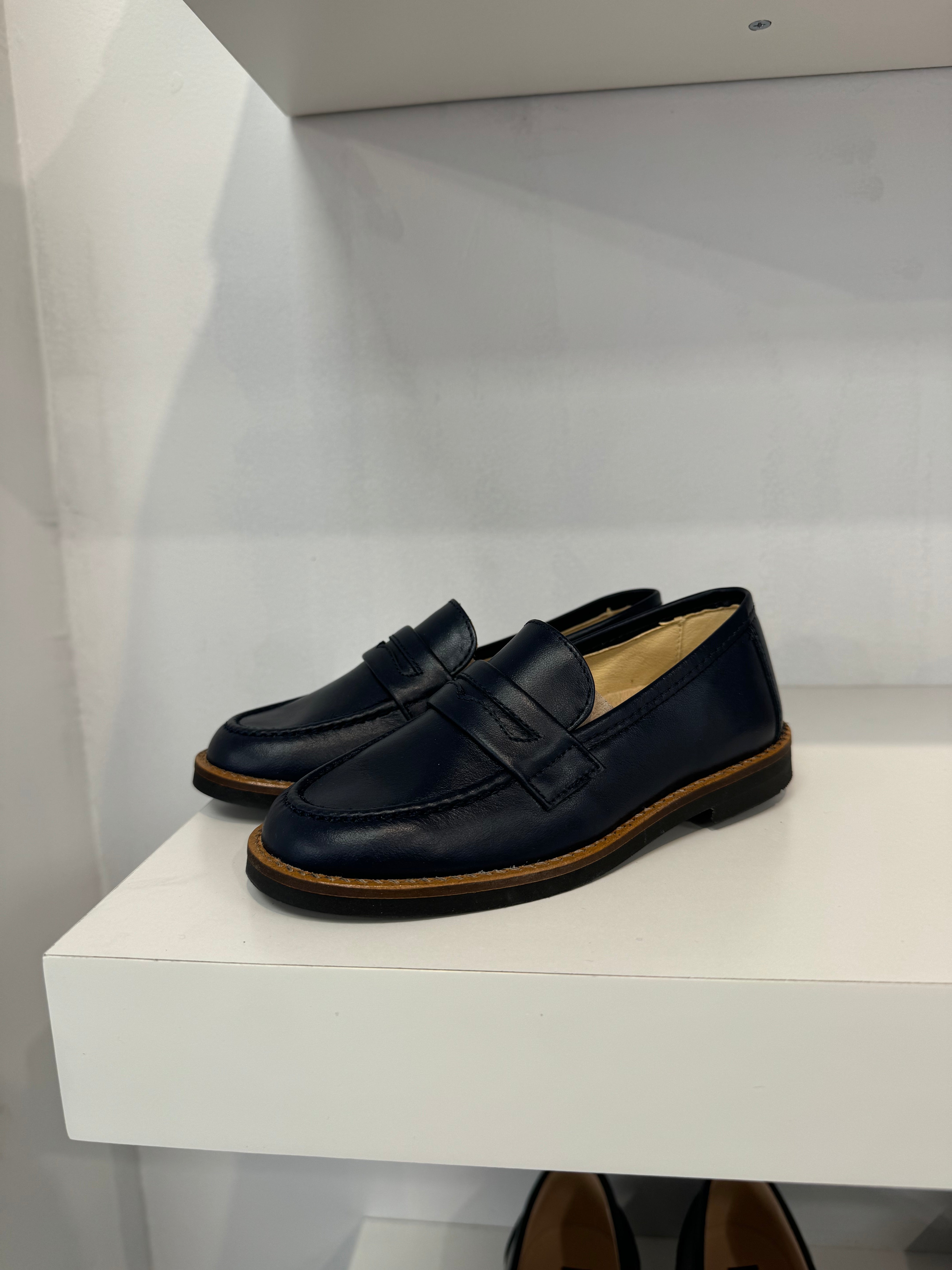 Andanines Navy Penny Loafer