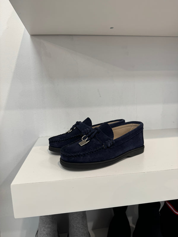 Gravitas Navy Suede Charm Loafer