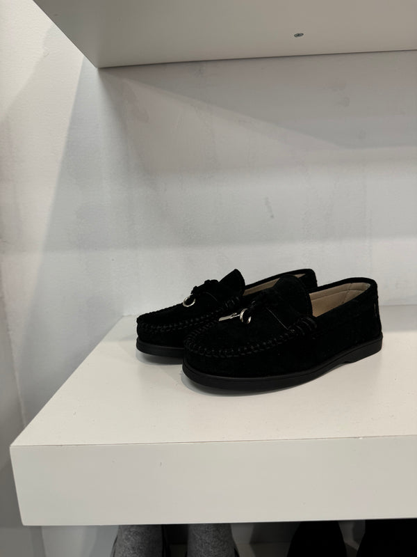 Gravitas Black Suede Charm Loafer