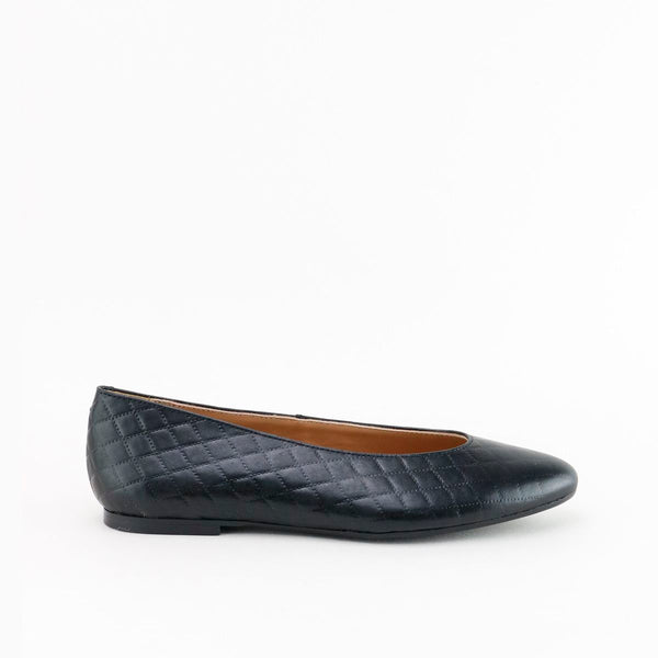 Papanatas Quilted Black Pointed Flat