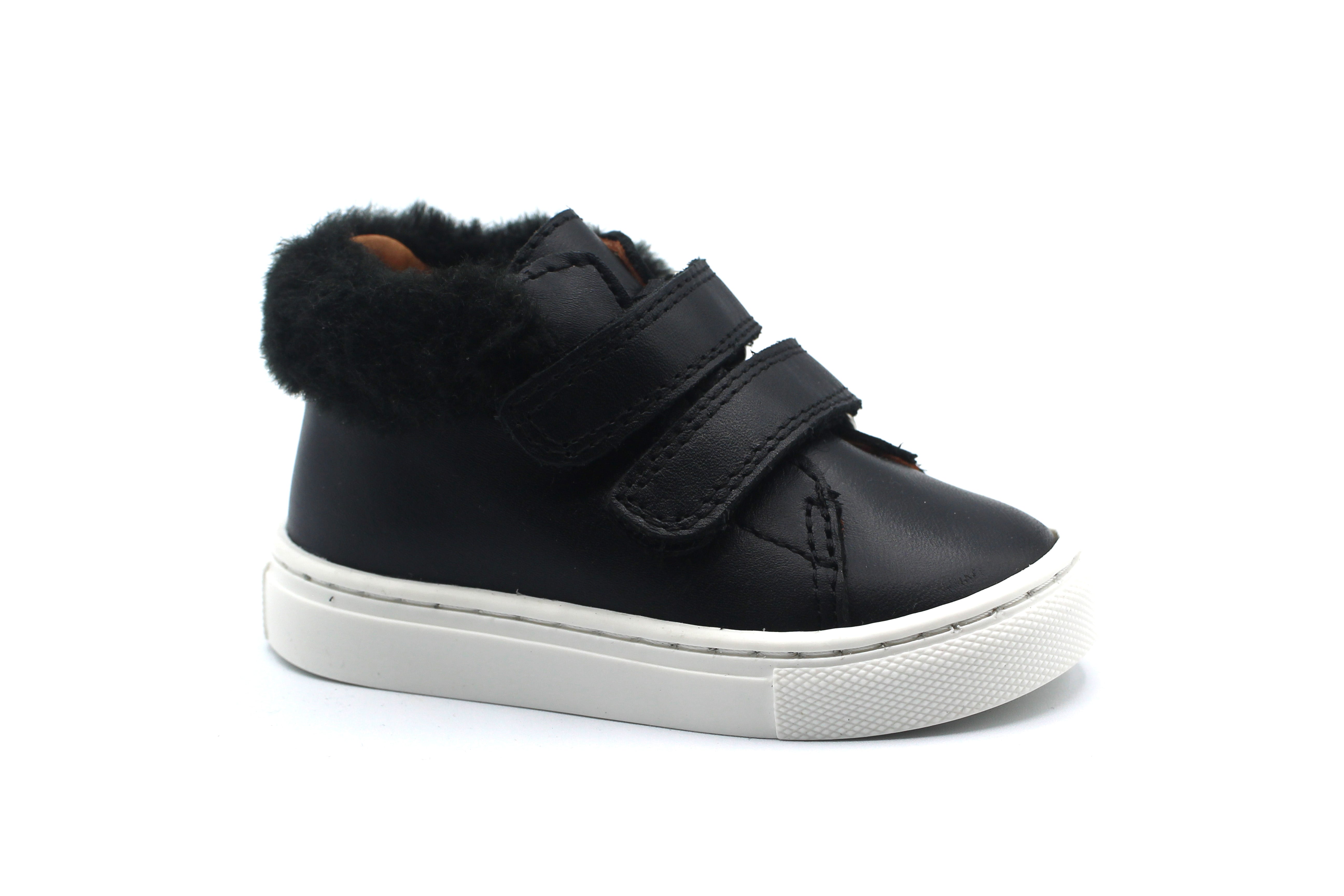 Atlanta Baby Fur Trim Velcro Baby Sneaker