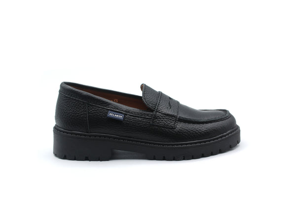 Atlanta Black Grainy College Loafer