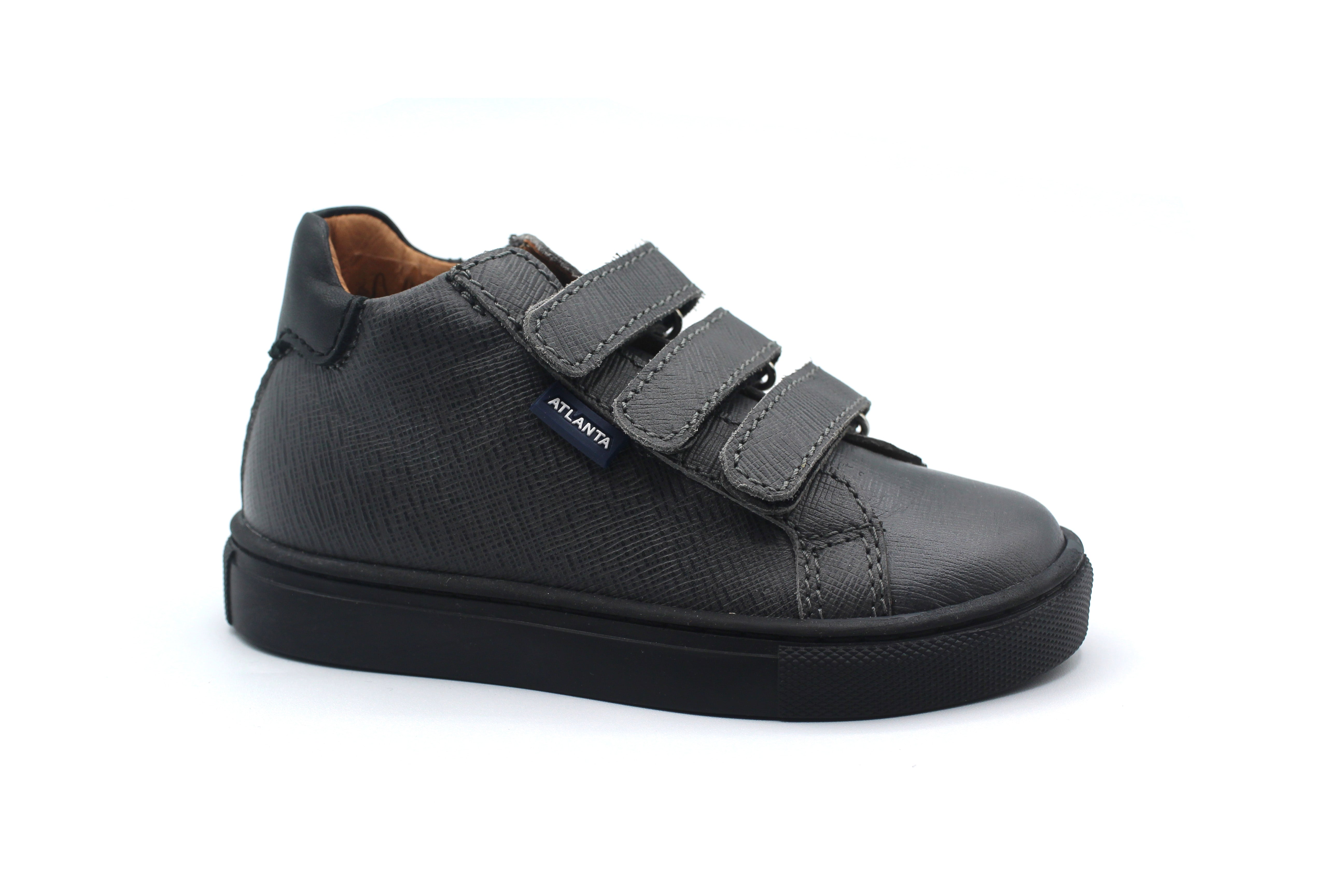 Atlanta Safiano Gray Three Velcro Sneaker