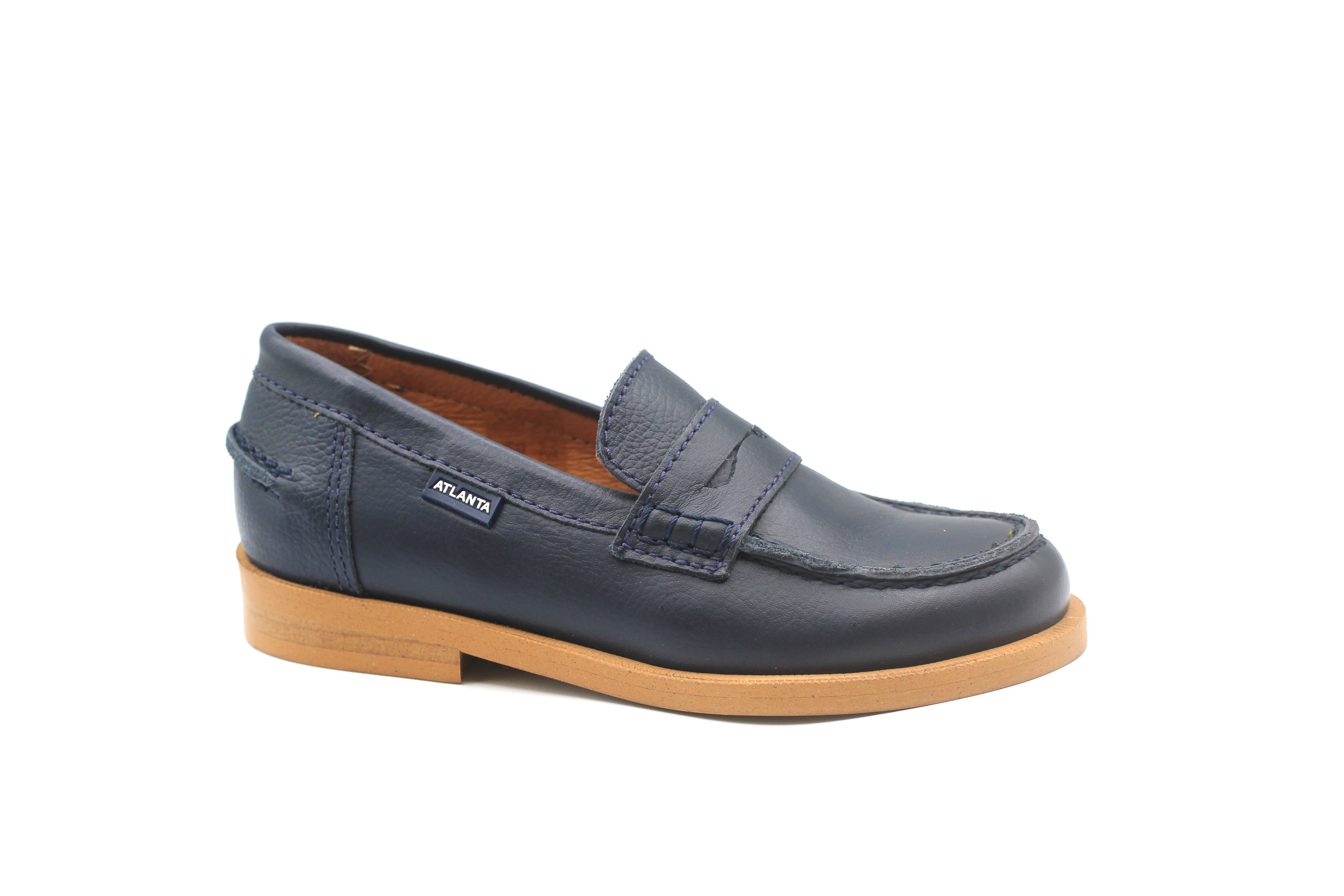 Atlanta Blue Dark Little Grainy College Loafer