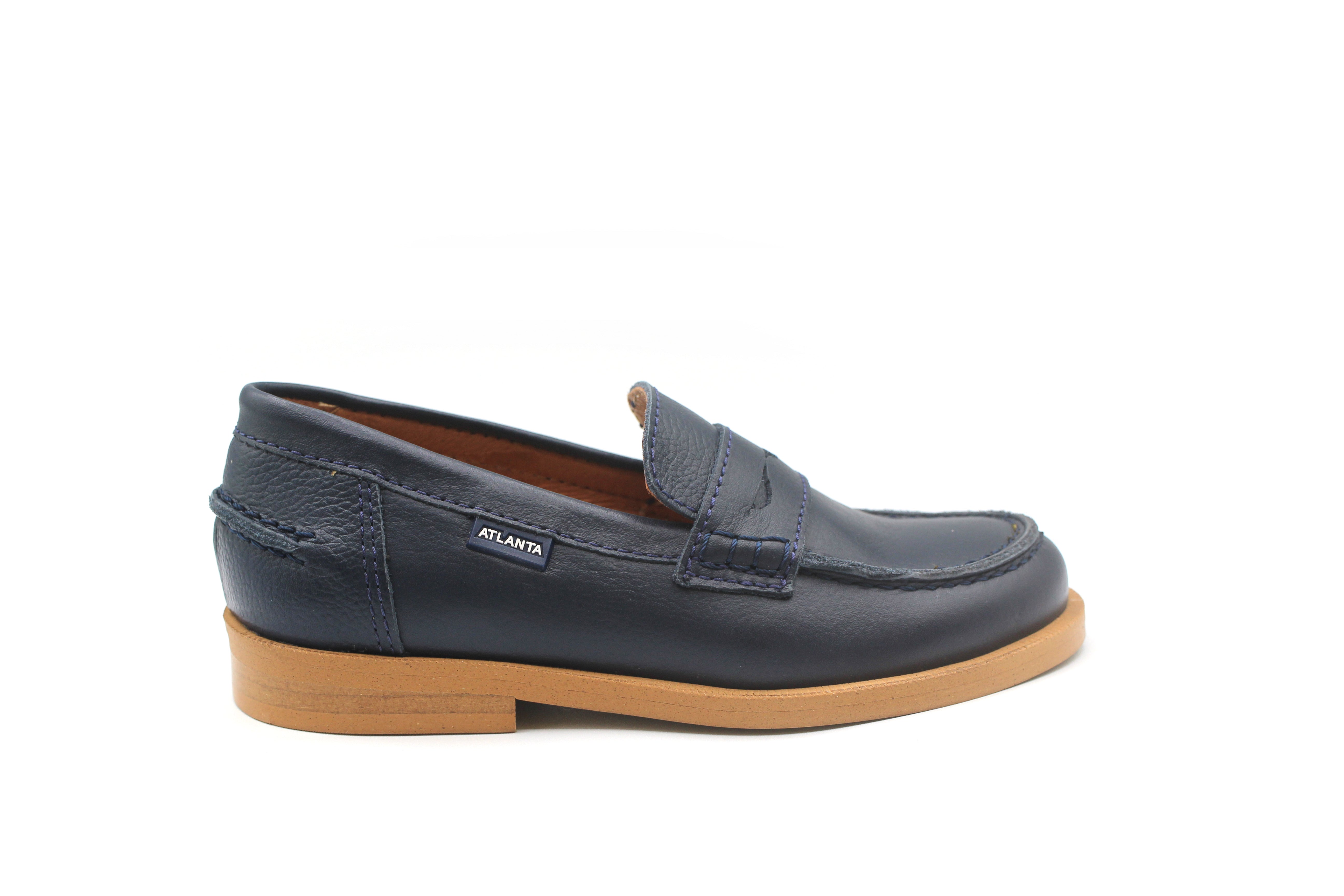 Atlanta Blue Dark Little Grainy College Loafer