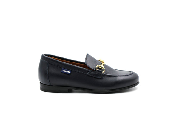 Atlanta Blue Navy Buckle Teresa Dress Loafer