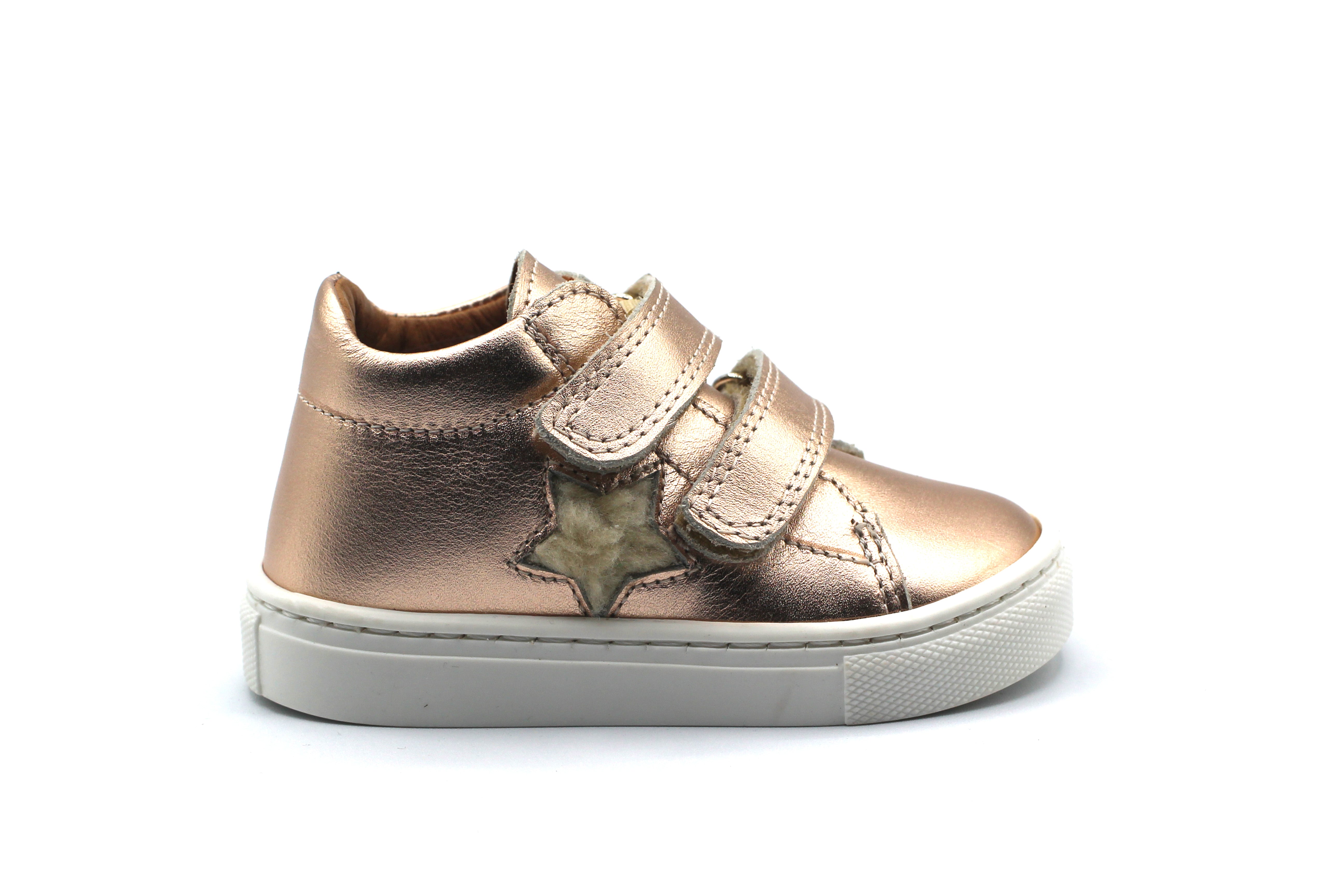 Atlanta Baby Rose Gold Sherpa Star Velcro Sneaker