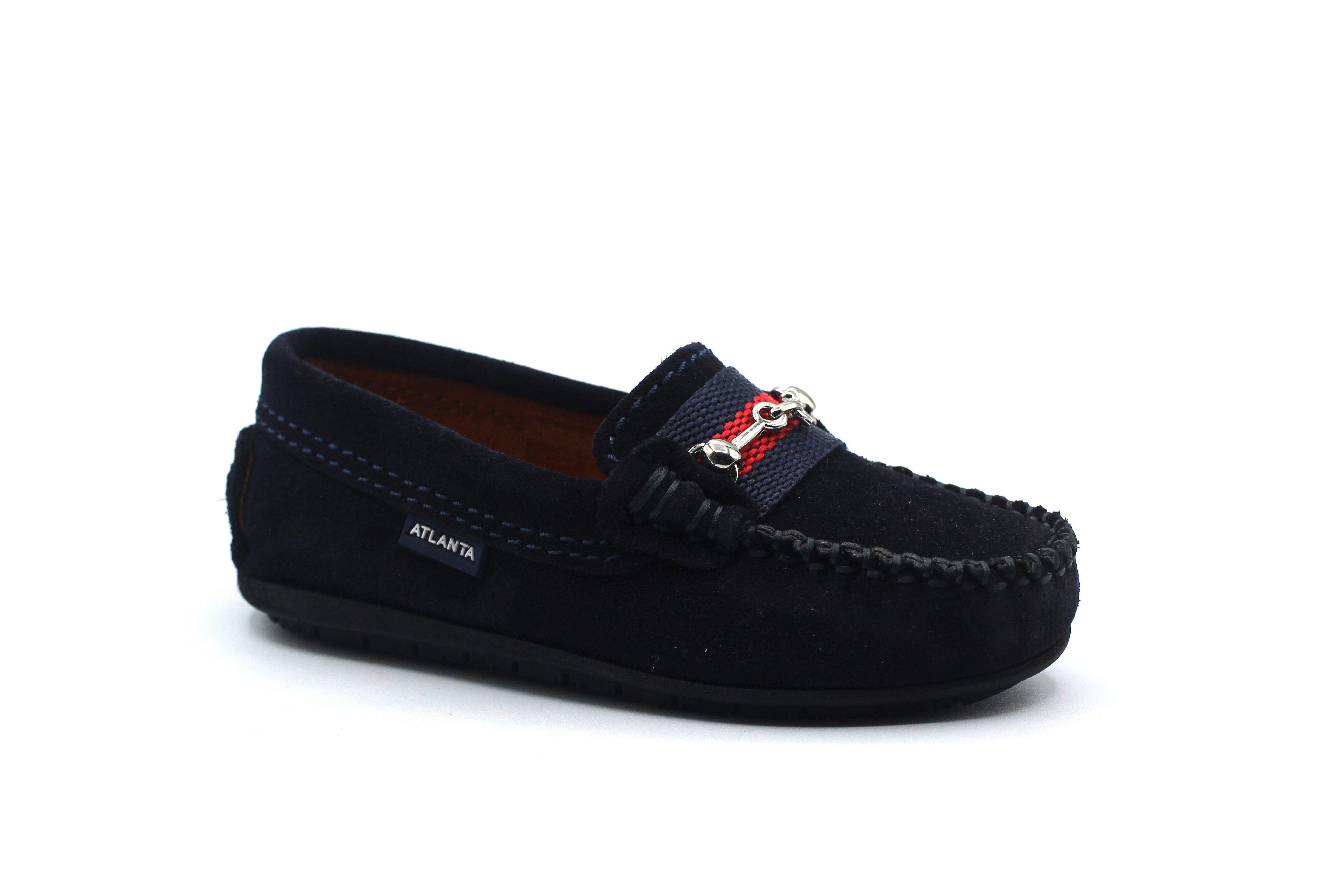 Atlanta Navy Suede Buckle Loafer