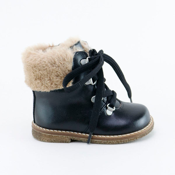 Papanatas Black Fur Bootie