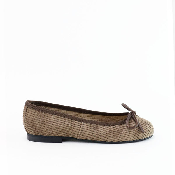 Papanatas Brown Corduroy Ballet Flat