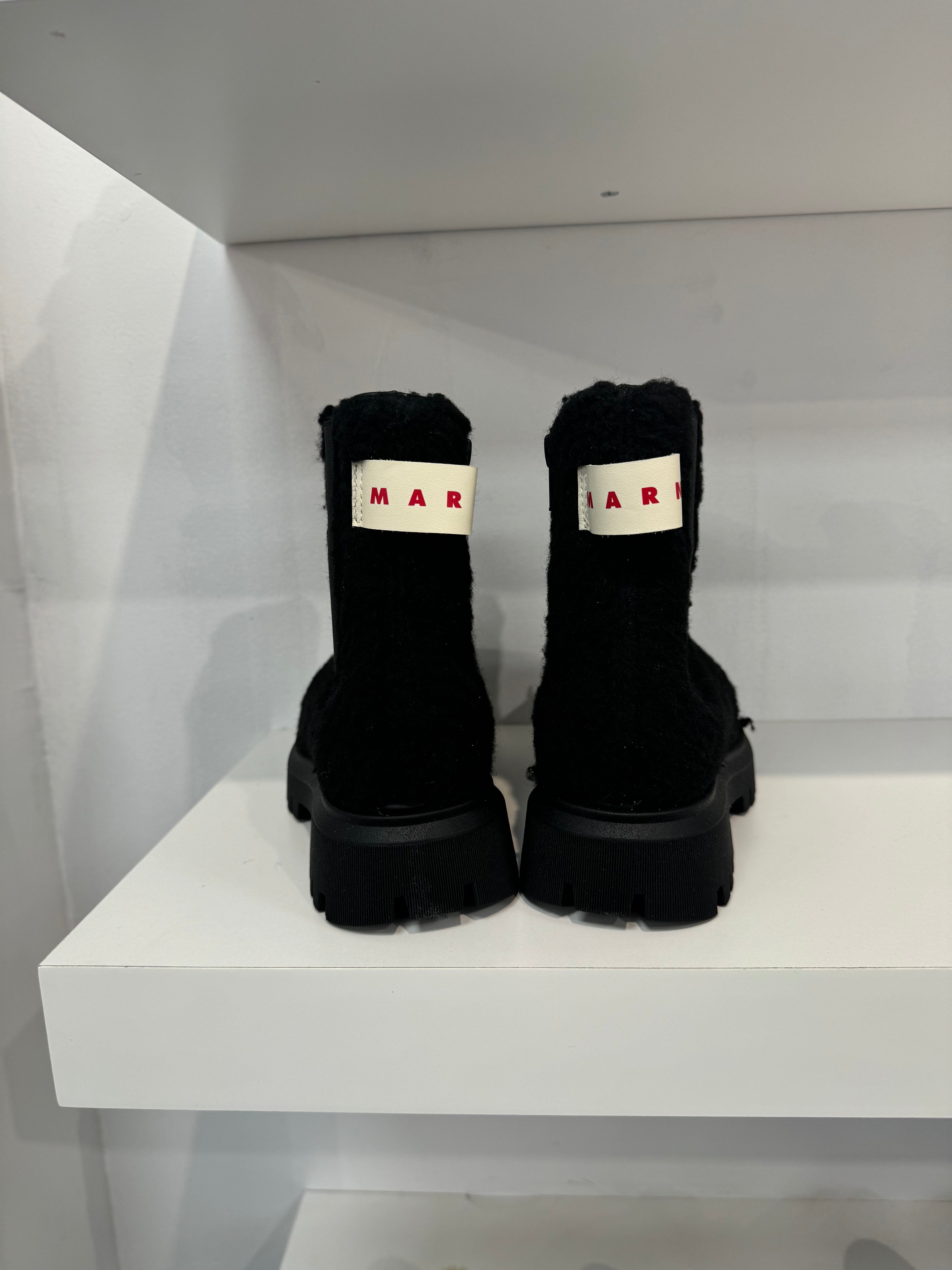 Marni Black Sherpa Bootie