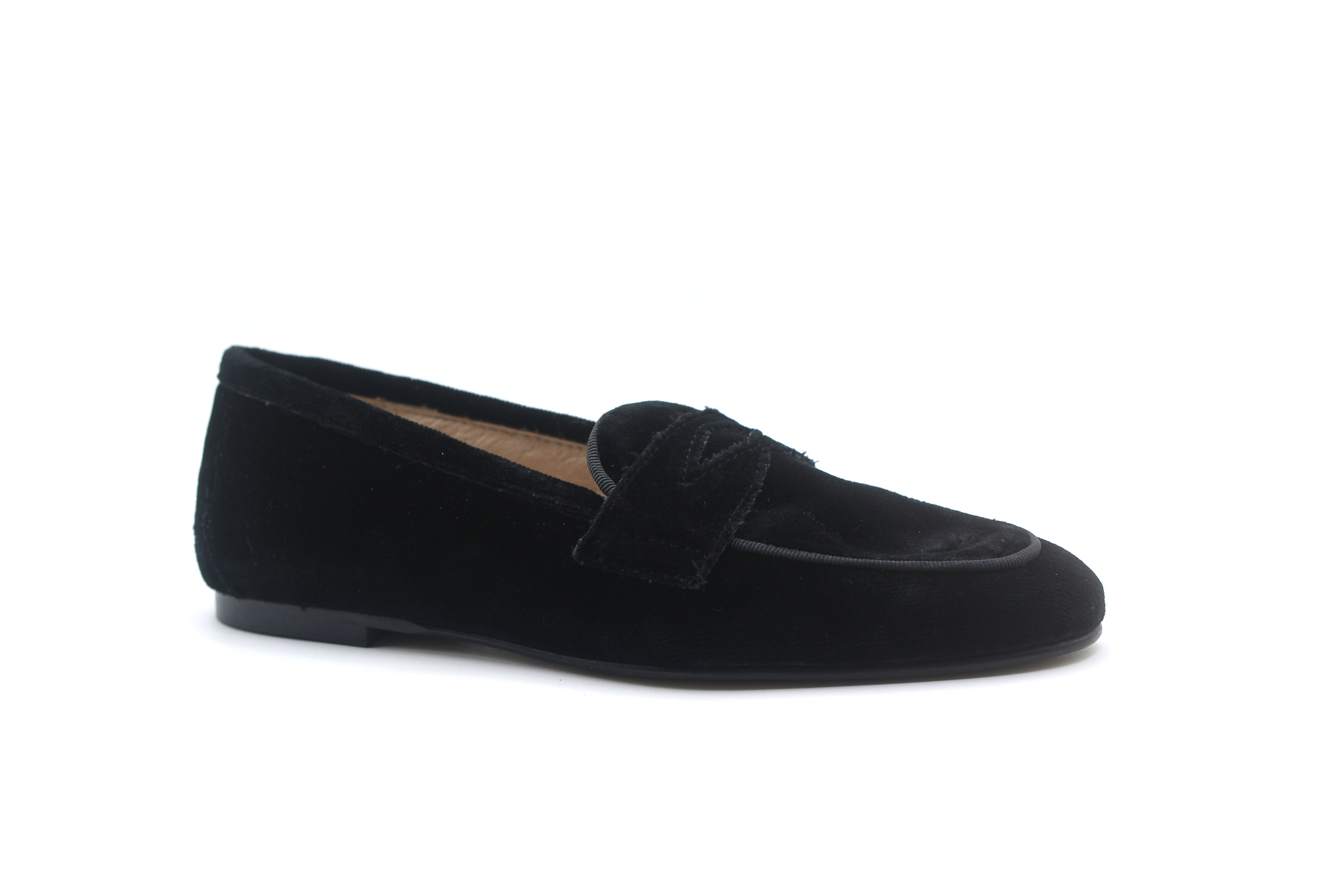 Don Louis Black Velvet Penny Loafer