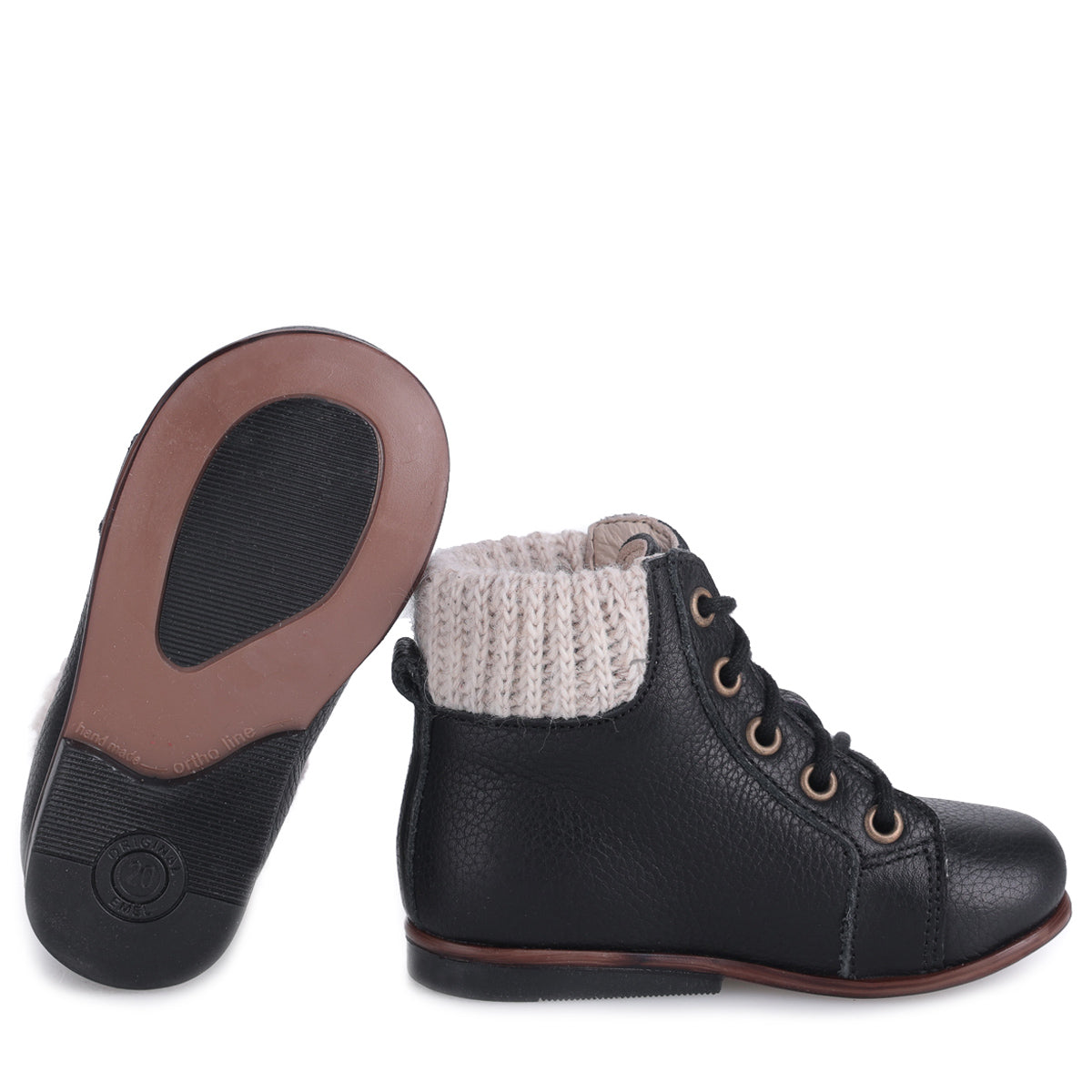 Emel Pebbled Black Sock Baby Bootie