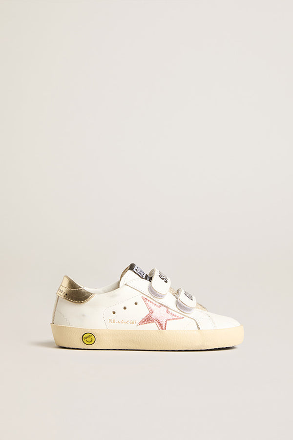 Golden Goose Peach Platinum Velcro Sneaker