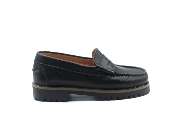 LMDI Black Penny Chunky Loafer