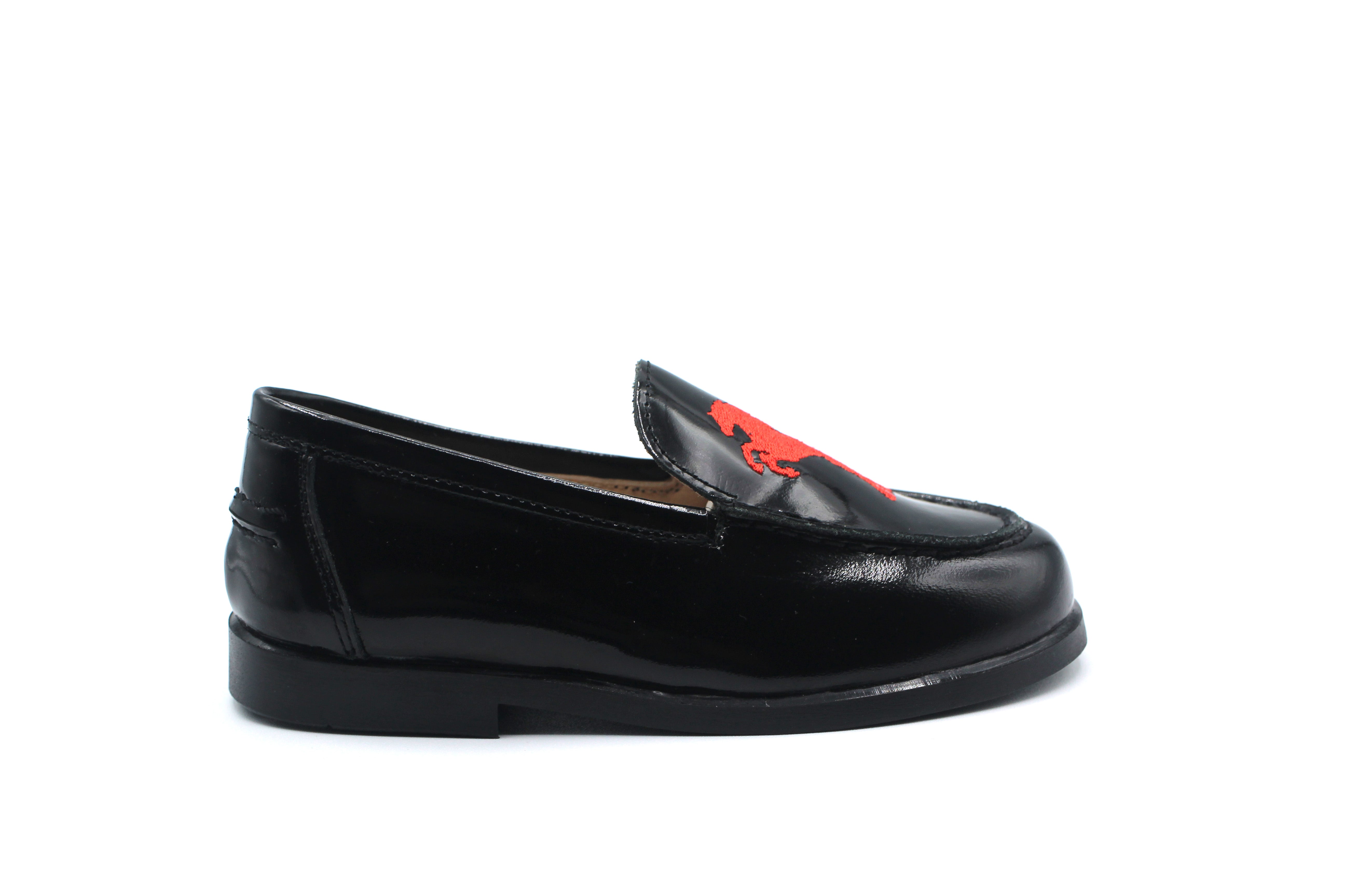 LMDI Black with Red Horse Loafer