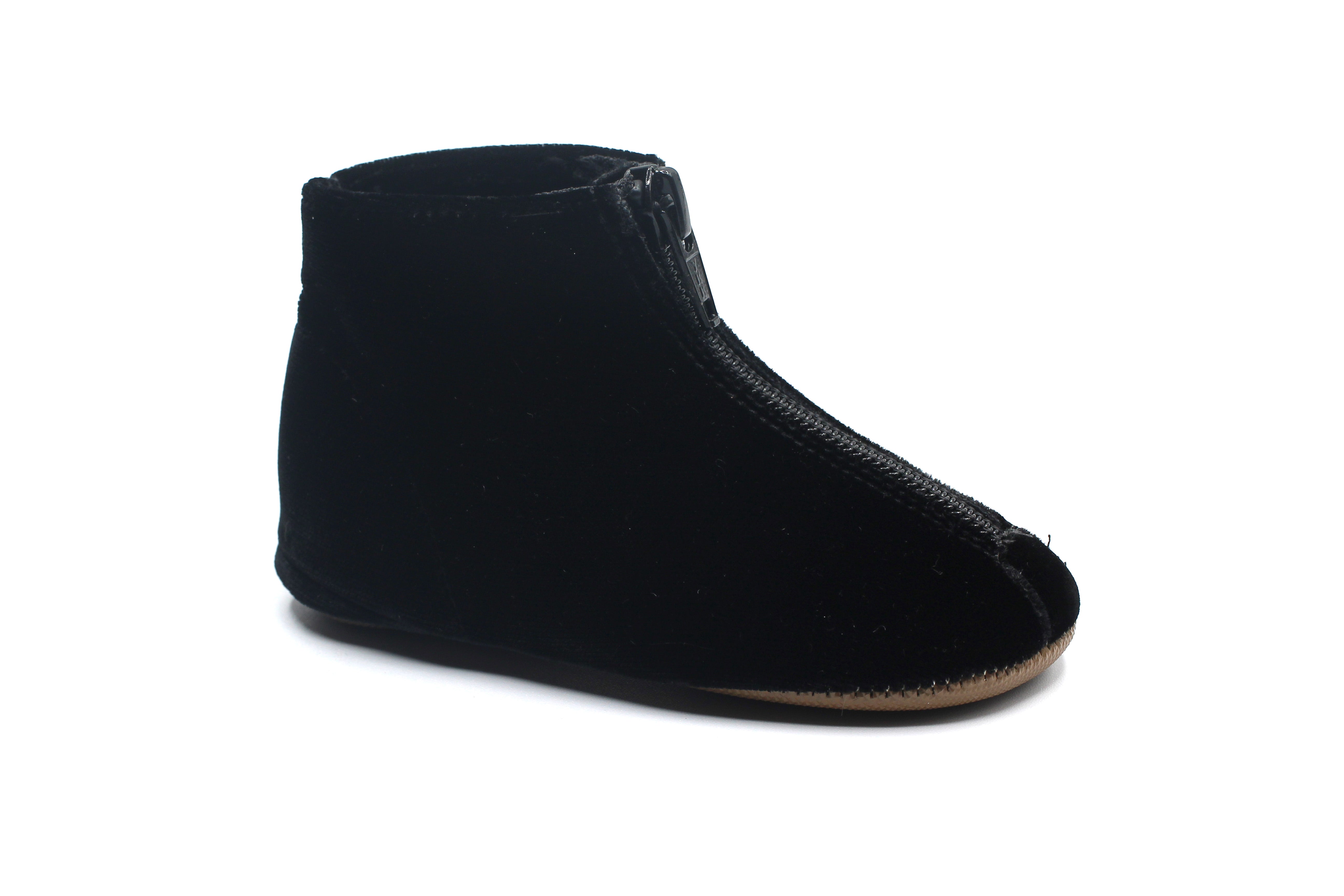 Pepe Black Velvet Zipper Bootie