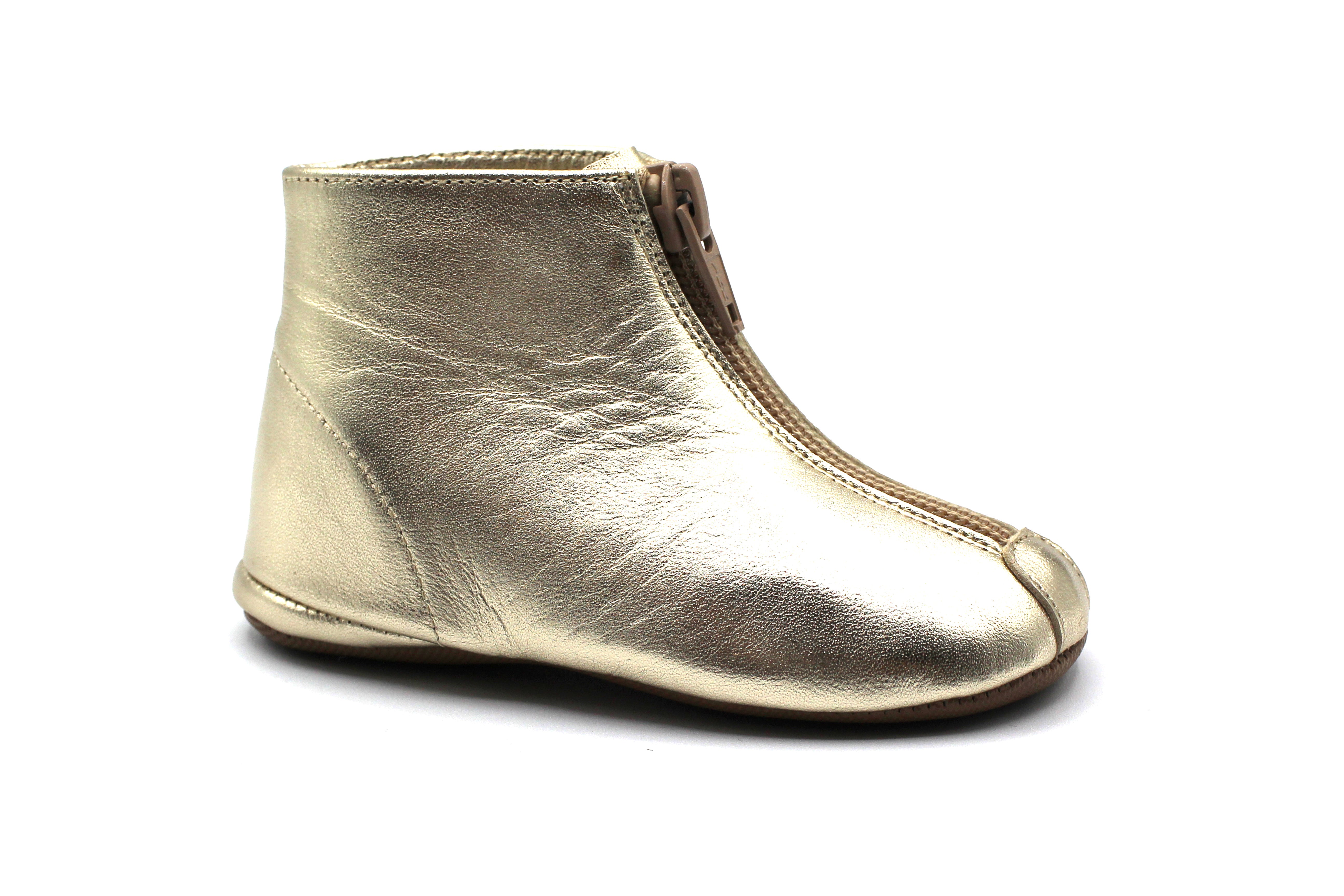 Pepe Gold Zipper Bootie