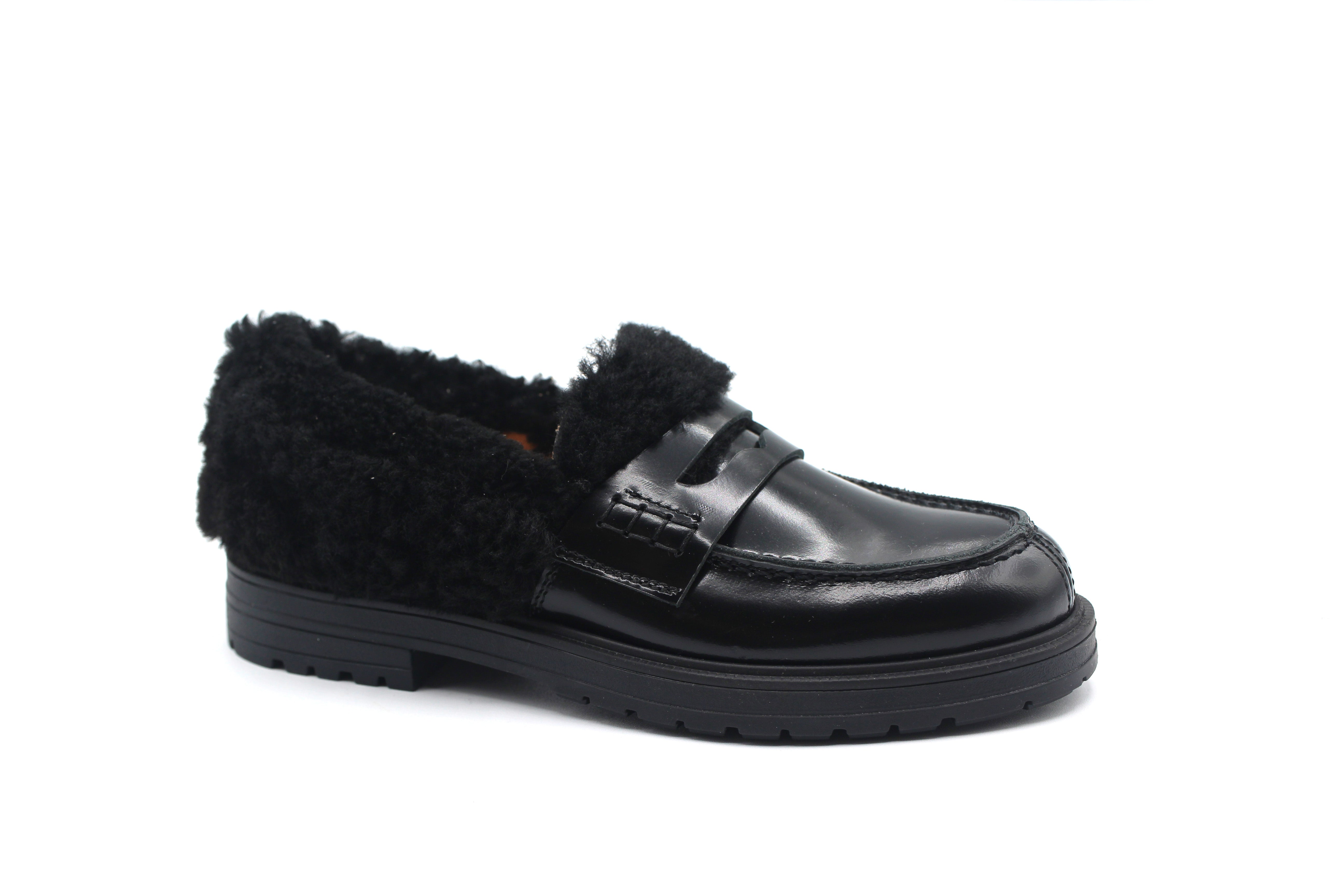 Rondinella Black Penny Sherpa Loafer