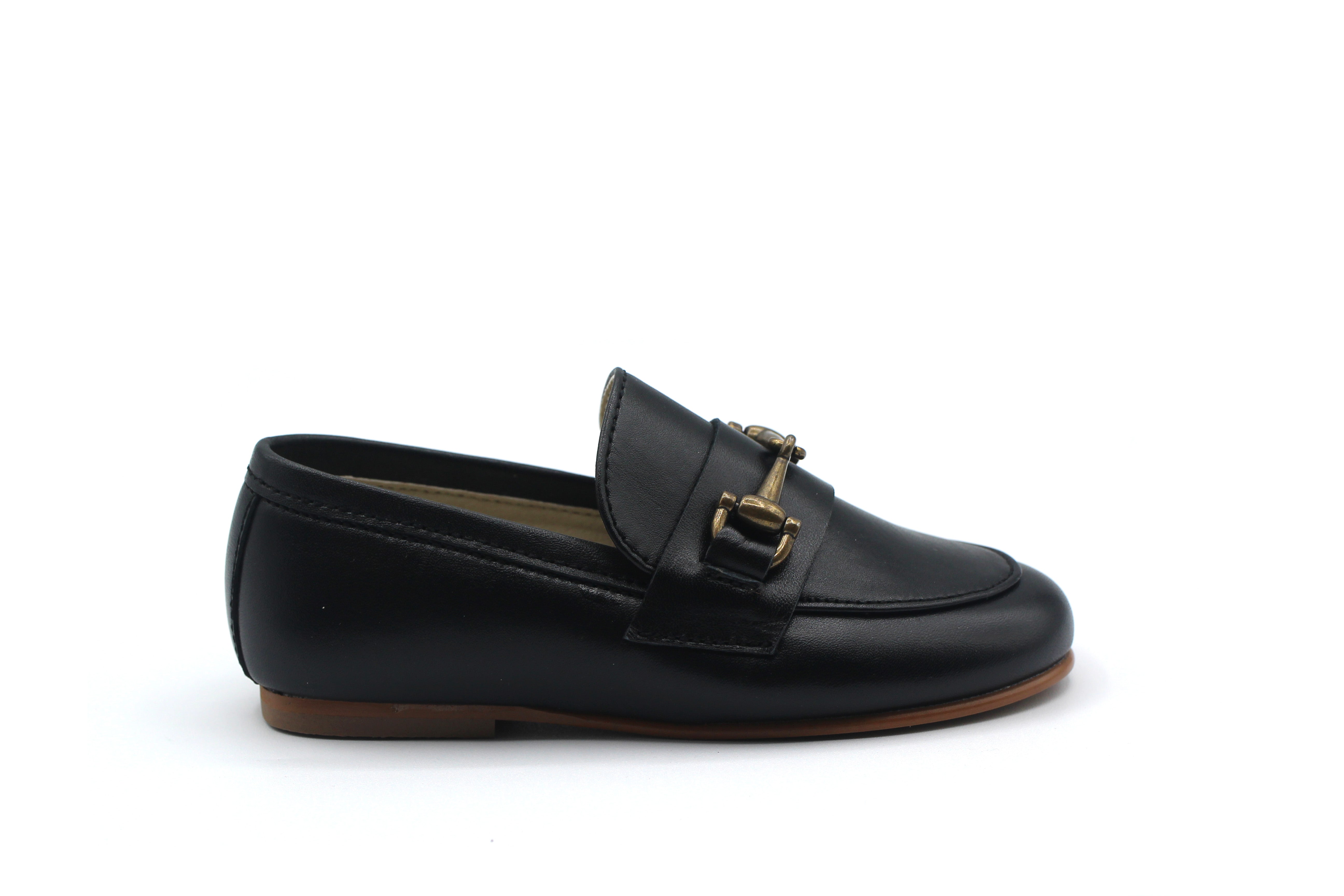 Sonatina Black Leather Chain Loafer