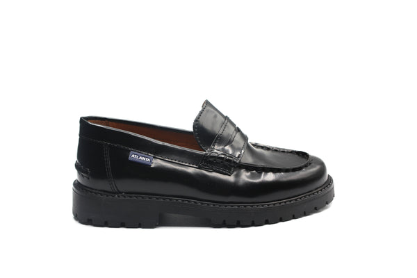 Atlanta Black Chunky Penny Loafer