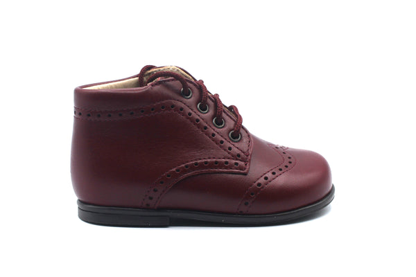 Beberlis Burgundy Wingtip Lace-up Baby Bootie