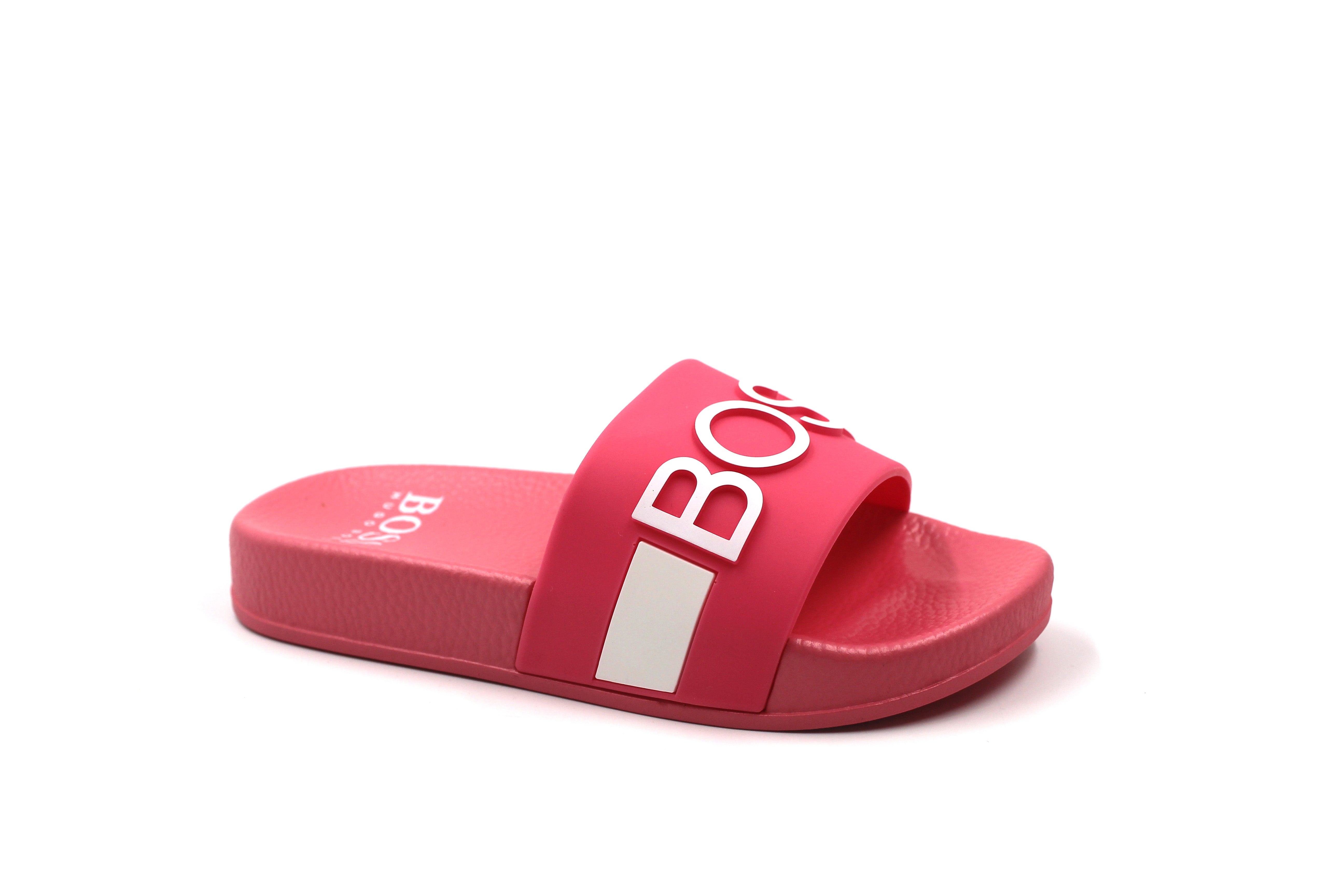 Hugo Boss Fuschia Slides with Logo