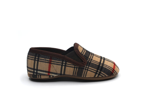 Pepe Plaid Velvet Smoking Slipper